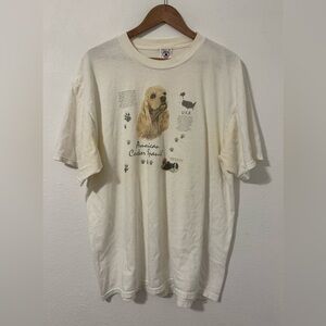 Vintage American Cocker Spaniel Dog T Shirt Delta Tee Size XL ** Staining***